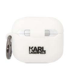 Karl Lagerfeld  3D Logo NFT Karl Head Silikonové Pouzdro pro Airpods 3 White