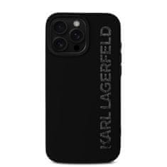 Karl Lagerfeld Zadní kryt 3D Rubber Glitter Logo pro iPhone 16 Pro Max Black