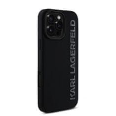 Karl Lagerfeld Zadní kryt 3D Rubber Glitter Logo pro iPhone 16 Pro Max Black