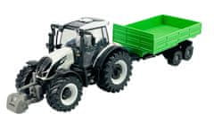 Bburago Farm 10cm Tractor with Trailer - Valtra N174 - Tipping Trailer