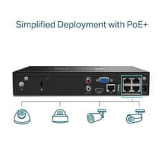 TP-Link "4 Channel PoE Network Video RecorderSPEC: H.265+/H.265/H.264+/H.264, Up to 8MP resolution, Decoding capability