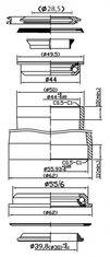 Neco Hlavové složení semi AH 11/8 - 1,5" Fe