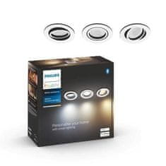 Philips Hue Bluetooth LED White Ambiance set 3ks Zapuštěných bodových svítidel Philips Miliskin 8719514342842 GU10 3x5,7W 3x350lm 2200-6500K IP20 bílé, stmívatelné