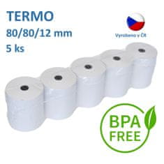 Dommio Pokladní kotouček TERMO 80/80/12 mm (80 m), 5 ks