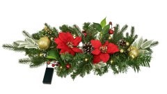 Dommio Girlanda s červenou poinsetií 10×LED 60x25 cm