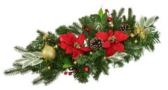 Dommio Girlanda s červenou poinsetií 10×LED 60x25 cm