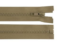 Kostěný zip No 5 délka 100 cm bundový - zelená khaki tmavá