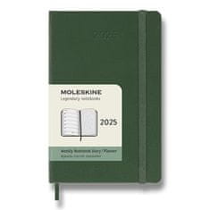 Moleskine Diář 2025 - tvrdé desky S, týdenní, tm. zelený