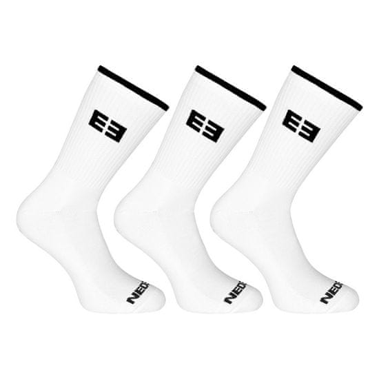 Nedeto 3PACK ponožky sportovní vysoké bílé (3NOB3)