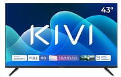 KIVI - 43', FHD, Android TV11, Černá, 1920x1080, 60 Hz,, 2x10W, 44 kWh/1000h, BT5.1, HDMI 2x, USB 2x