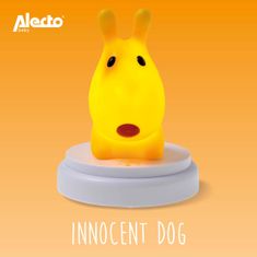 Alecto Innocent Dog dětská LED noční lampička, na baterie, žlutý pejsek