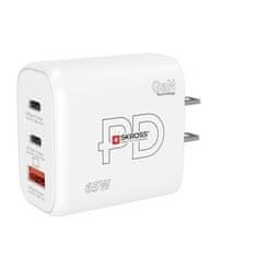 Skross  USB A+C nabíjecí adaptér Power charger 65W GaN US, Power Delivery, typ A