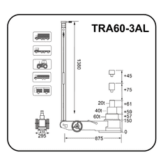 AHProfi Pneumatický pojízdný zvedák, 60t/40t/20t - TRA60-3AL