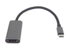 PremiumCord Převodník USB-C na HDMI, rozlišení 4K a FULL HD 1080p, kovové pouzdro