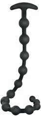 BLACK&SILVER Black Velvet Anal Beads (50 cm), silikonový anální řetěz