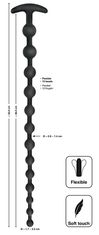 BLACK&SILVER Black Velvet Anal Beads (50 cm), silikonový anální řetěz