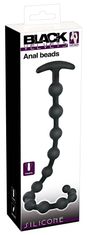 BLACK&SILVER Black Velvet Anal Beads (50 cm), silikonový anální řetěz