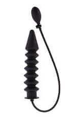 Hidden Desire Inflatable Ribbed Plug Expert (Black), nafukovací anální kolík