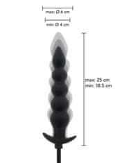 Hidden Desire Inflatable Ribbed Plug Advanced (Black), nafukovací anální kolík