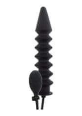 Hidden Desire Inflatable Ribbed Plug Expert (Black), nafukovací anální kolík