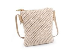 Kabelka malá / crossbody s macrame strukturou - přírodní