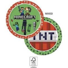 Procos Papírové talířky minecraft 23cm, 8ks -