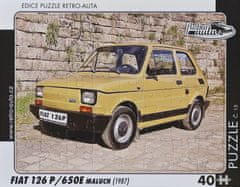 RETRO-AUTA© Puzzle č.15 Fiat 126 P/650E maluch (1987) 40 dílků