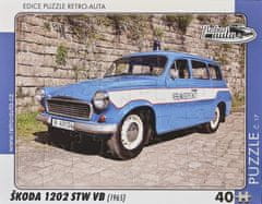 RETRO-AUTA© Puzzle č.17 Škoda 1202 STW VB (1965) 40 dílků