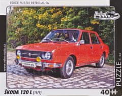 RETRO-AUTA© Puzzle č.24 Škoda 120 L (1979) 40 dílků