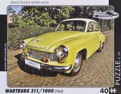 RETRO-AUTA© Puzzle č.28 Wartburg 311/1000 (1963) 40 dílků