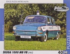 RETRO-AUTA© Puzzle č.33 Škoda 1000 MB VB (1967) 40 dílků