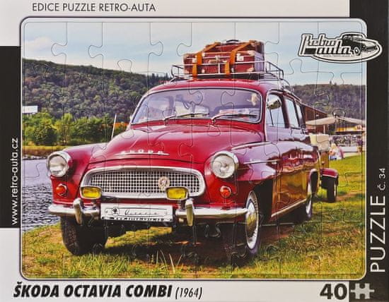 RETRO-AUTA© Puzzle č.34 Škoda Octavie Combi (1964) 40 dílků