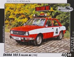 RETRO-AUTA© Puzzle č.39 Škoda 105 S Follow Me (1980) 40 dílků