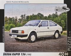 RETRO-AUTA© Puzzle č.75 Škoda Rapid 136 (1988) 40 dílků