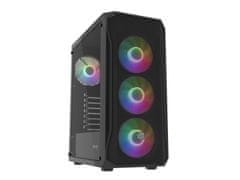 Natec PC skříň Fury SHOBO/Midi Tower/Transpar./Černá