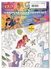 PEXI Vybarvovací ubrousky Dinosauři 12 kusů