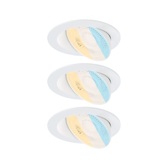 Paulmann PAULMANN LED vestavné svítidlo White Select Aumus 3ks sada kruhové 105mm 90° 3x5W 230V stmívatelné 2700 - 6500K bílá 92254