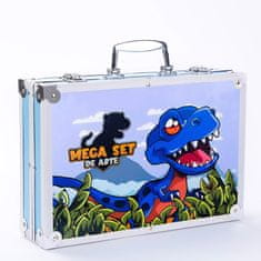 MG Art Suitcase Dino sada na malování v kufříku pro děti 145ks, modrá