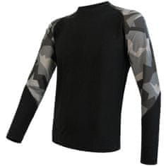 Sensor Triko Merino Impress - pánské, dlouhý, černá camo - Velikost 2XL