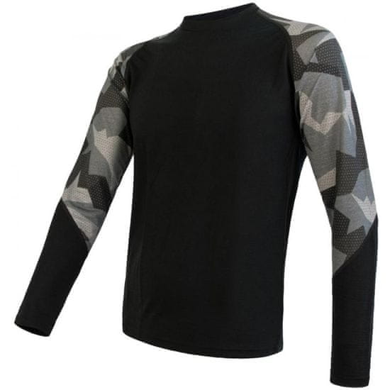 Sensor Triko Merino Impress - pánské, dlouhý, černá camo