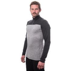 Sensor Triko Merino Bold Zip - pánské, dlouhý, šedá-antracitová - Velikost 2XL