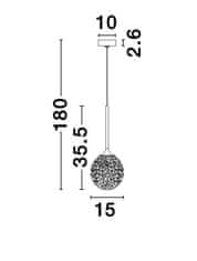 Nova Luce NOVA LUCE závěsné svítidlo MIRANO čiré strukturované sklo a broušená zlatá ocel G9 1x5W 230V IP20 bez žárovky 9160211