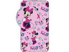 Jerry Fabrics Napinací prostěradlo Minnie Mouse Hearts