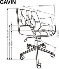 Halmar Designové kancelářské křeslo GAVIN hnědo-černé