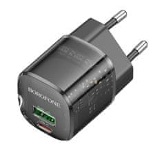 MobilPouzdra.cz Borofone síťová nabíječka BN17 Sunlight - USB + USB-C - QC 3.0 PD 20W 3A , barva černá