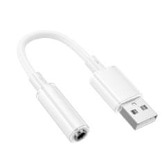 Borofone Adaptér BV22 Lemon - USB-A - jack 3,5 mm bílý