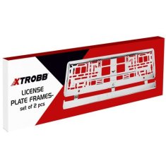 Xtrobb Univerzální Rámeček na SPZ 2 ks, Stříbrný Plast, 53x13.5x1 cm