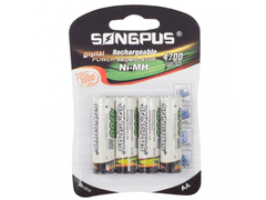 INTEREST Nabíjecí baterie SONGPUS AA 4700mAh - Sada 4 Ks.