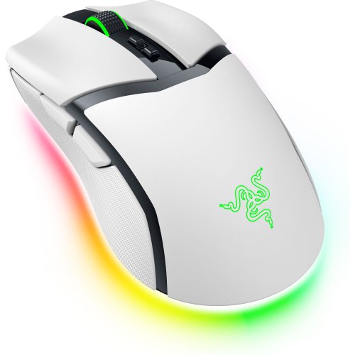 bezdrátová herní myš optická Razer Cobra White Pro (RZ01-04400100-R3G1) snímač Focus Pro 30K odezva nízká 30000 DPI vysoký výkon 90 milion kliknutí