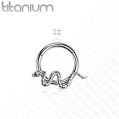 SPERKY4U Segment kruh s hadem - helix / cartilage / tragus piercing TITAN